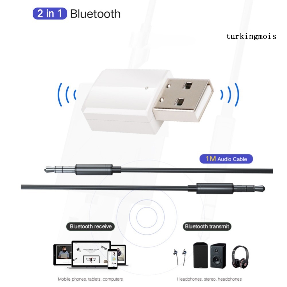 Bộ Thu Phát Âm Thanh Bluetooth 5.0 2 Trong 1 Cho Tv / Pc / Laptop