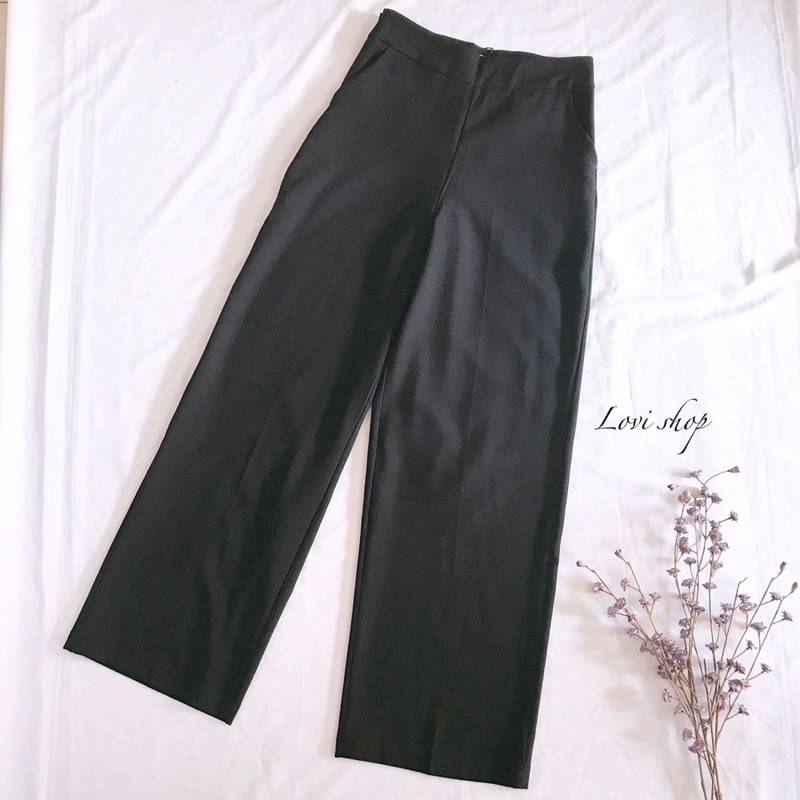 QUẦN CULOTTES ỐNG RỘNG KHOÁ KÉO HÔNG TÚI XÉO LOVI