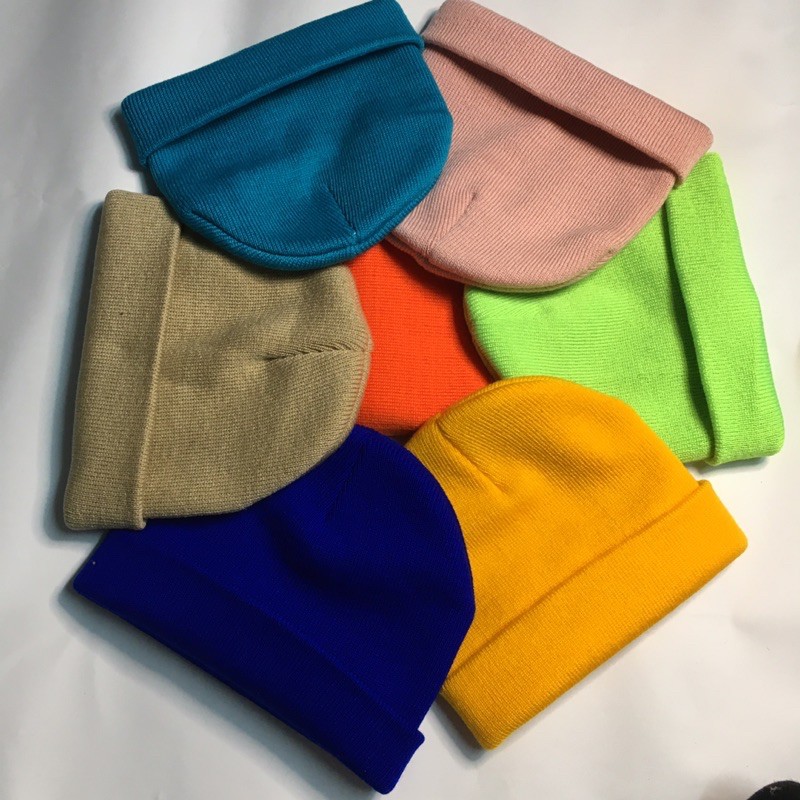Mũ Len Beanie Trơn Dáng Ngắn 21cm