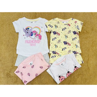 Bộ thun cotton bé gái hm hàng cambodia xk
