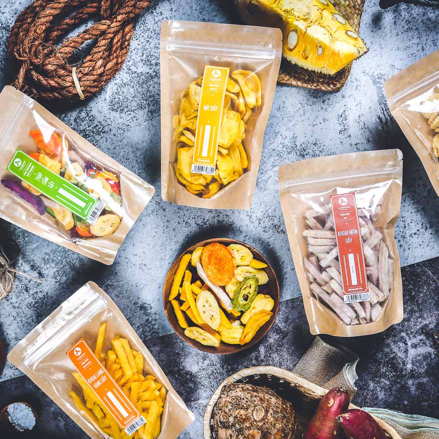 Chuối sấy giòn L'angfarm, 100g, hũ, mẫu tobita