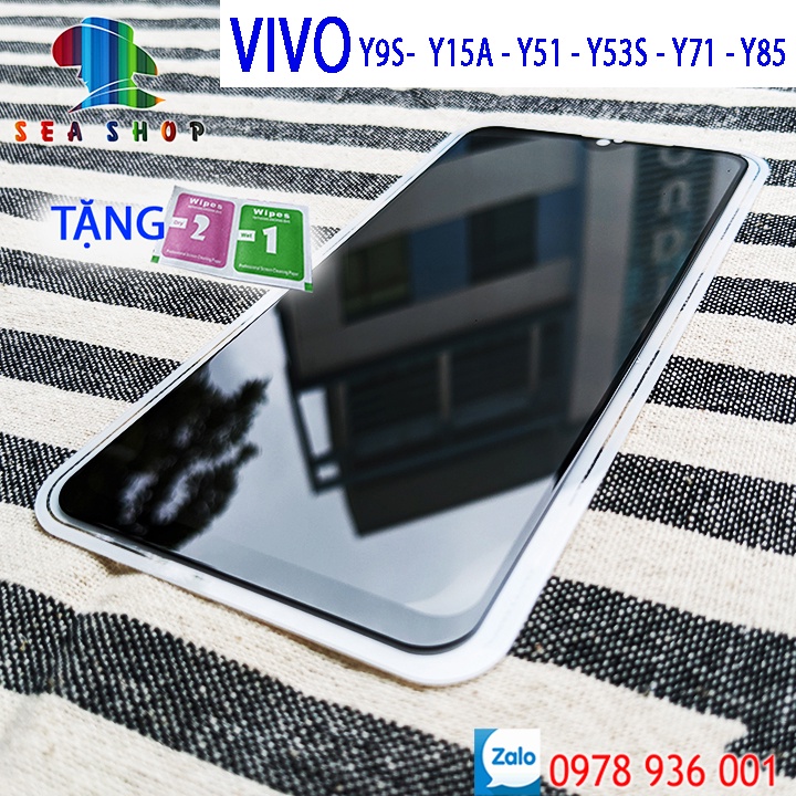Kính cường lực Vivo Y9S, Y15A, Y51 2020, Y71, Y53S, Y83, Y95 chống nhìn trộm. - Kính cường lực 9D full màn - Tràn viền