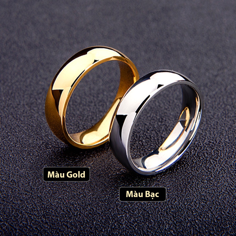 Nhẫn trơn titan cho cặp đôi  bằng thép không gỉ nam nữ unisex PKDANH