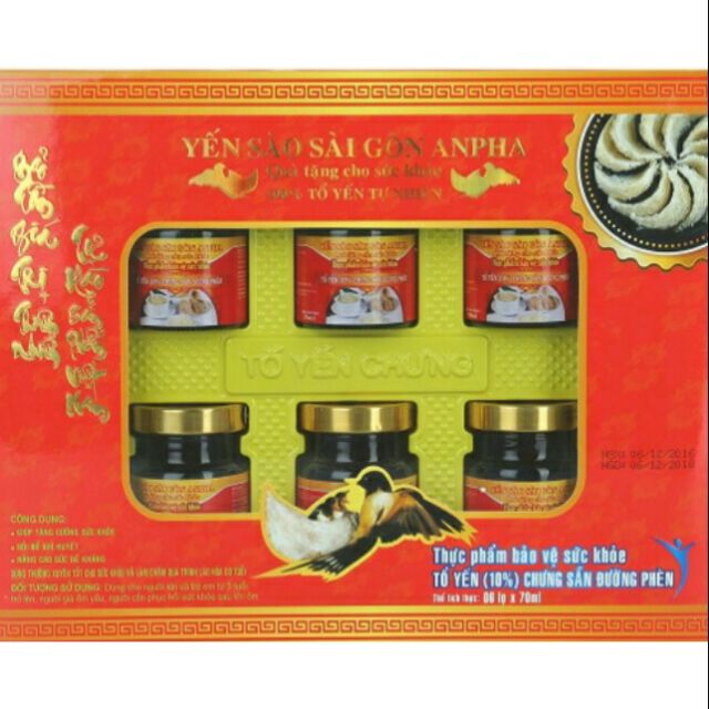 Yến sào sài gòn Anpha chưng đường phèn 10%. Hsd  07/01/2022