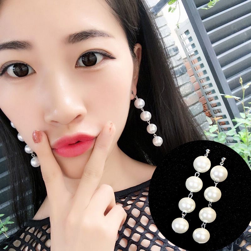 bông tai hạt châu xin xắn khuyên tai phong cách hàn quốc