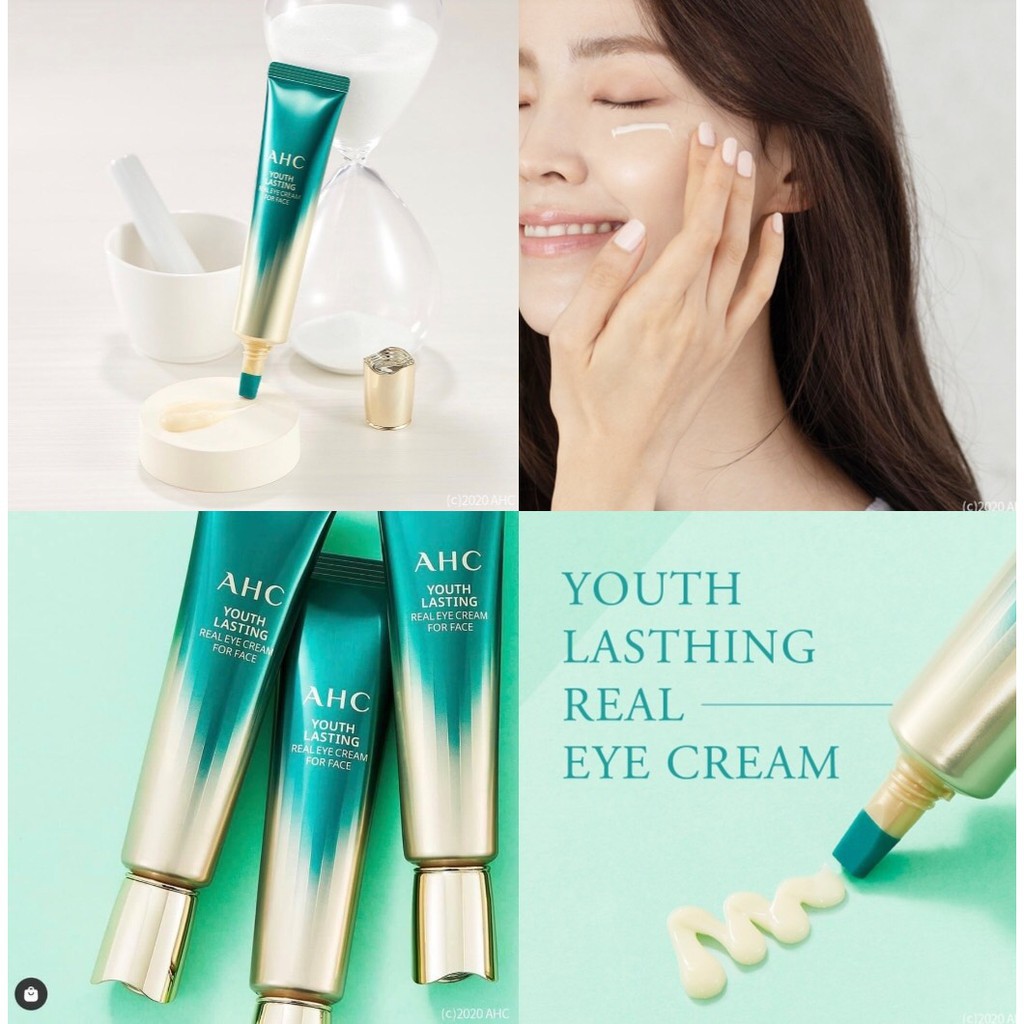 Kem Dưỡng Chống Lão Hóa, Làm Sáng Da Vùng Mắt AHC Youth Lasting Real Eye Cream For Face 12ml