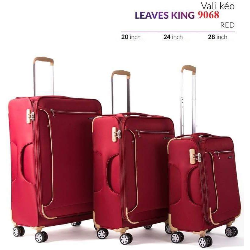 Vali VẢI HÃNG Leaves king siêu bền đẹp size 24 ing, vali vải đựng 20 25kg có mở rộng 5 cm