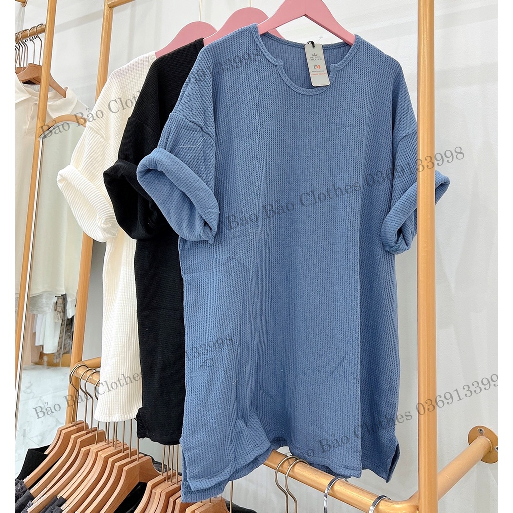 Áo Thun Nam Nữ  Chất Tổ Ong Hàn Quốc Cổ V Vải Dày Mịn Thoáng Mát Thiết Kế Thời Trang Kiểu Dáng Năng Động Trẻ Trung