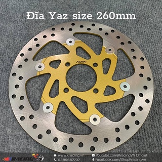Đĩa thắng yaz 260mm, cho exciter 135, wave, sirius full ốc, tặng bao tay yaz - mts343
