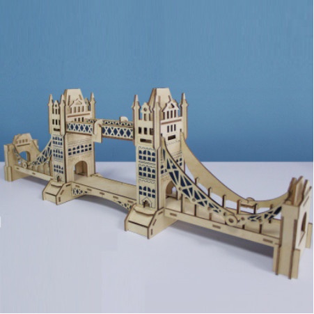 Đồ chơi xếp hình trẻ em, trò chơi lắp ráp, mô hình lắp ghép trang trí bằng gỗ 3D Cầu tháp Luân Đôn