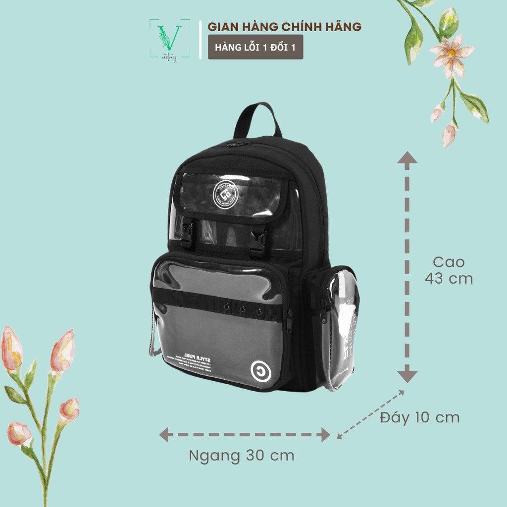 🎀Balo Ulzzang Trong Suốt Cỡ Lớn Style Unisex Birdy Bag  - SKU:033 -Victory bag Shop🎀