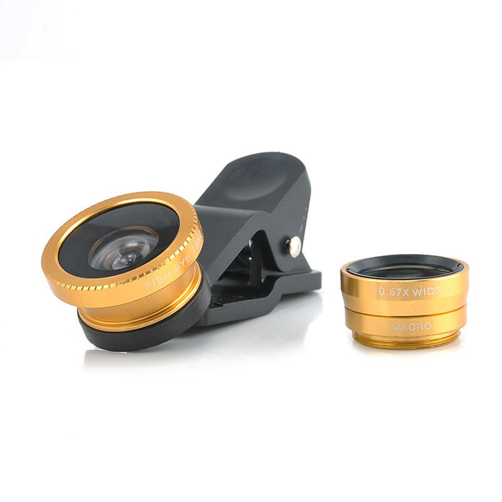 Ống Kính Góc Rộng 180 Độ 3 Trong 1 Thông Dụng Hỗ Trợ Chụp Ảnh Selfie Cho Điện Thoại Bộ ống kính máy ảnh điện thoại 3 trong 1 180 Fish Eye 0.67X góc rộng