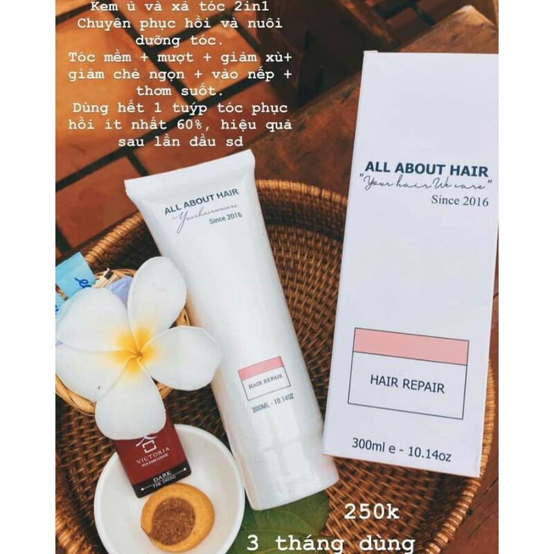 Kem ủ HAIR REPAIR phục hồi tóc hư tổn, khô xơ, chẻ ngọn | 🎁Tặng kèm mũ trùm