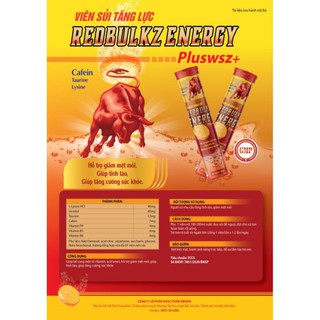 Viên sủi tăng lực giúp tỉnh táo giảm mệt mỏi Redbulkzenergy Pluswsz