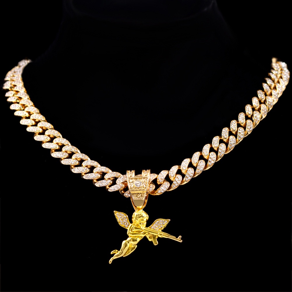 Dây Chuyền Mặt Hình Thiên Thần Đính Đá Độc Đáo Thời Trang Cho Nam Và Nữ