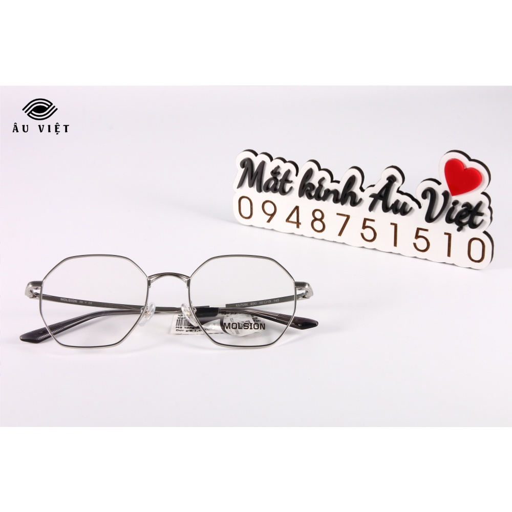 Gọng kính Molsion MJ-7096 màu bạc Full box