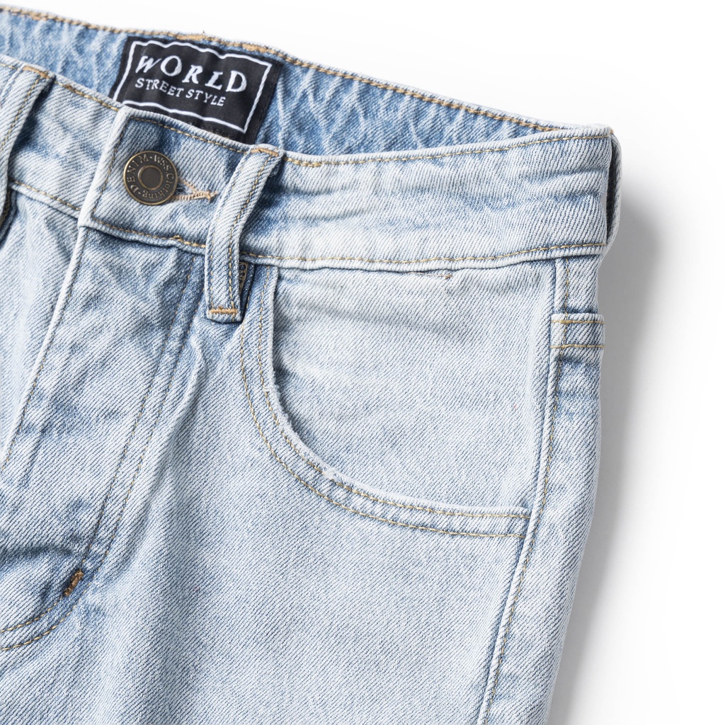 Quần Skinny Jeans rách gối nhập khẩu cao cấp | Distressed Blue Stone S22