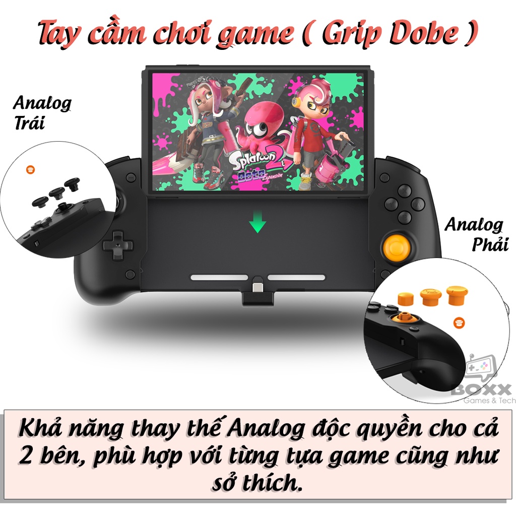 Tay cầm điều khiển cho Nintendo Switch Oled, Controller Grip Nintendo Switch Oled chính hãng Dobe