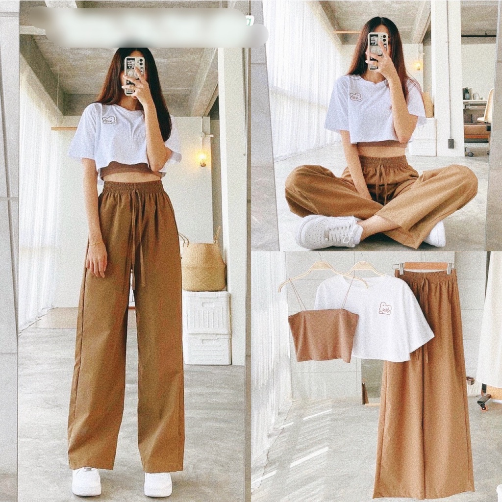 [ CHÀO HÈ RỰC RỠ ĐỒ RẺ HẾT CỠ ] SET 3 MÓN CRTOP NGỰC THÊU GẤU MIX QUẦN SUÔNG3 MÀU CỰC HÓT