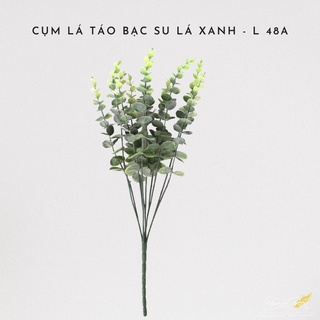 Cụm Lá Táo Bạc Su Không Rễ _ Cánh Lá Giả Trang Trí Cao Cấp