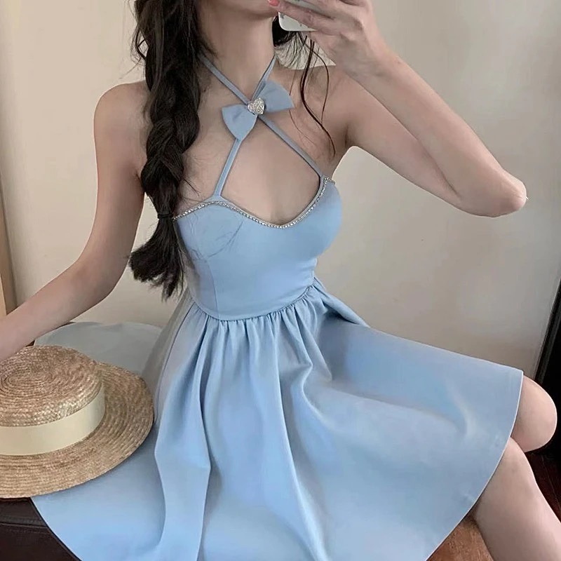 Váy 2 dây xương cá dáng xòe viền đính kim đá đang hot V053 váy công chúa