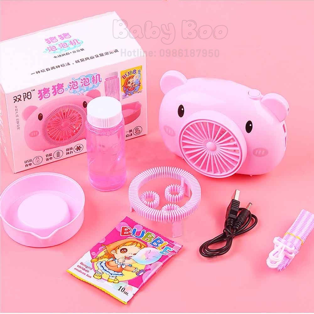Đồ chơi máy ảnh thổi bong bóng kèm sạc usb [ babyboo]