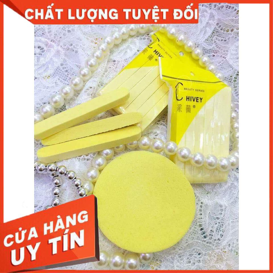 [XẢ KHO+FREE SHIP] Bông rửa mặt dạng que mặt vàng 12 miếng