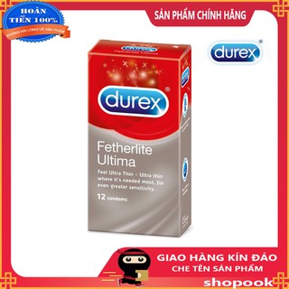 Bao cao su durex Fetherlite Ultima siêu mỏng hộp 12 cái siêu an toàn