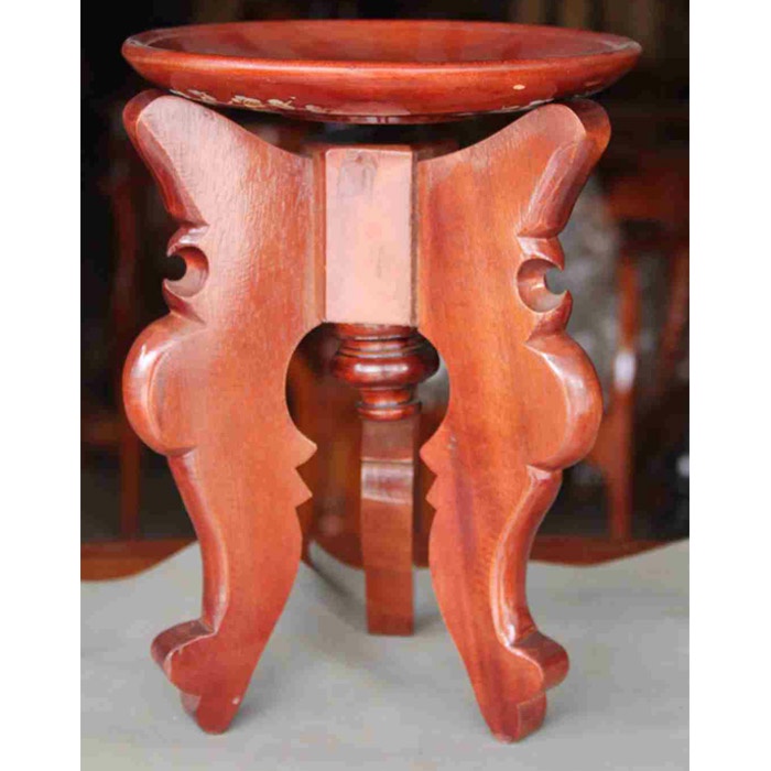 CHÒ GỖ TRÀM 3 CHÂN MÀU NÂU ĐỎ + ĐĨA CHƯNG TRÁI CÂY BÀN THỜ - NHIỀU KÍCH CỠ