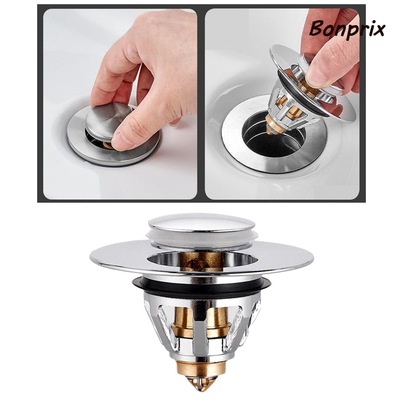 [Home & Living]Bounce Core Push Type Tool Basin Pop-up Drain Filter With Basket Accessories