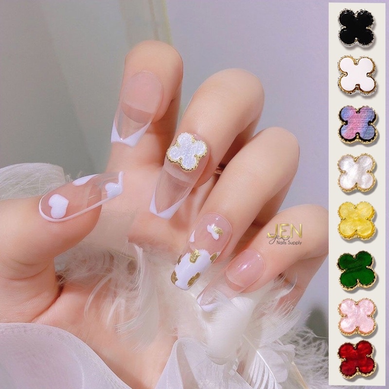 Charm nail Cỏ bốn lá trang trí móng