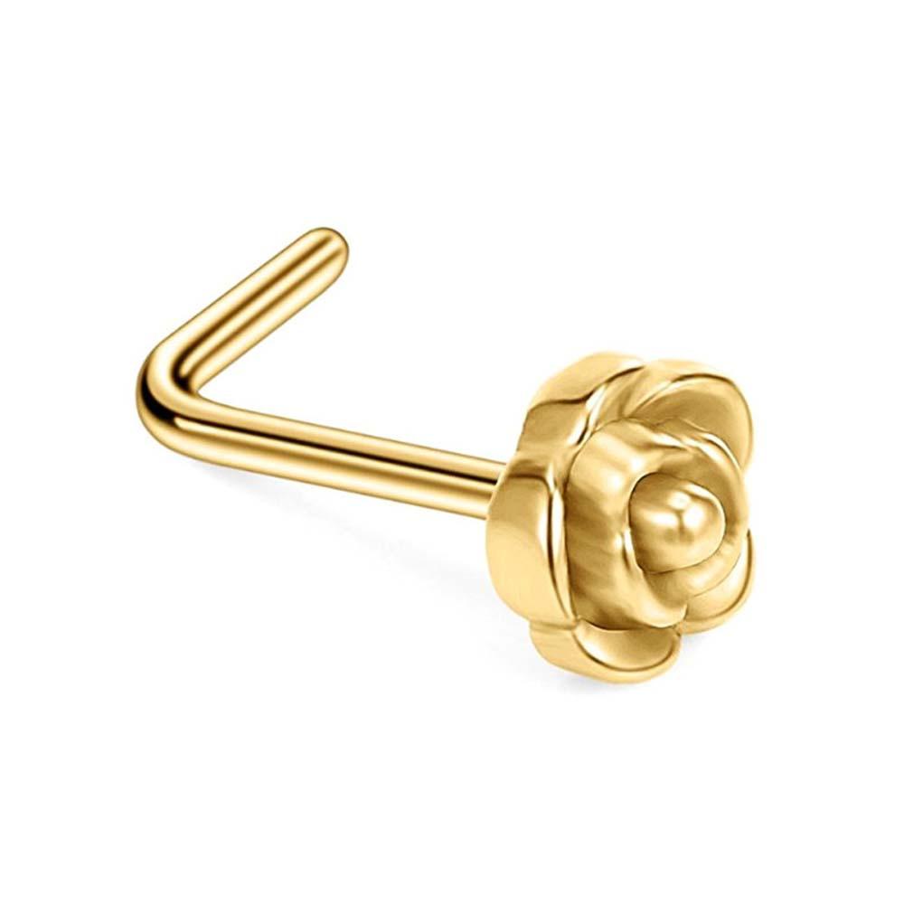 Khuyên Mũi Inox Hình Hoa Hồng Cá Tính Cho Nam