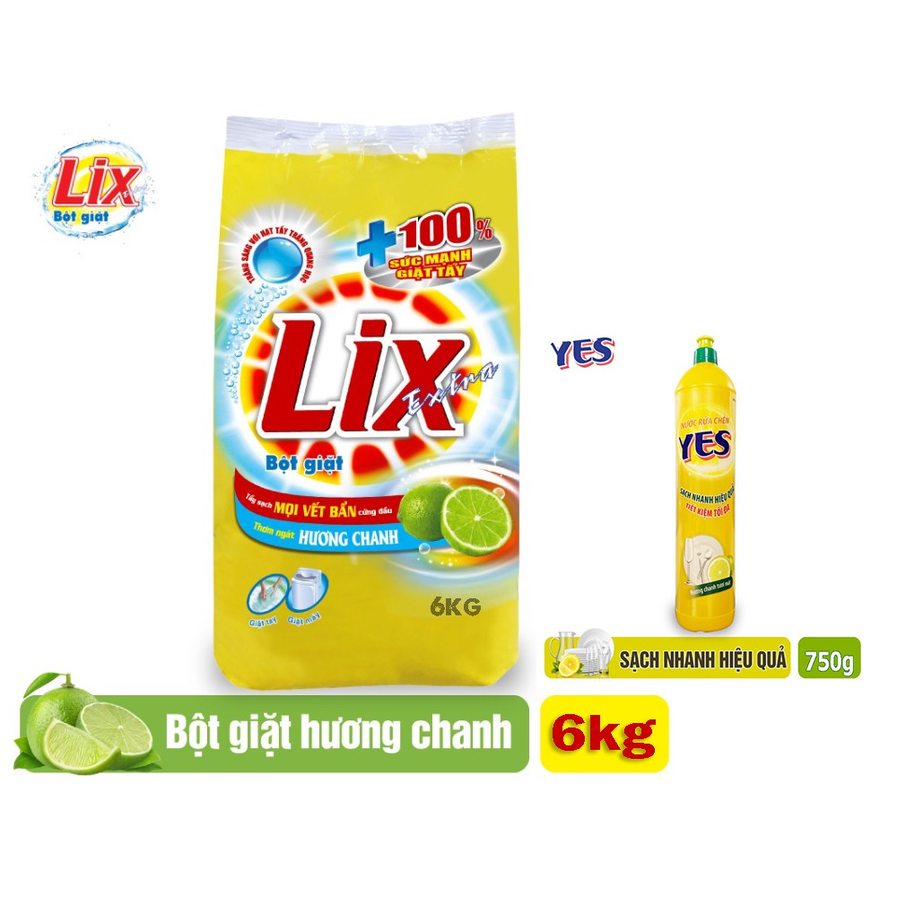 Bột giặt Lix Extra 5.5kg Hương Chanh