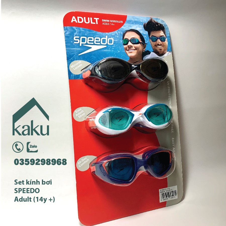 Set 3 kính bơi Speedo chính hãng