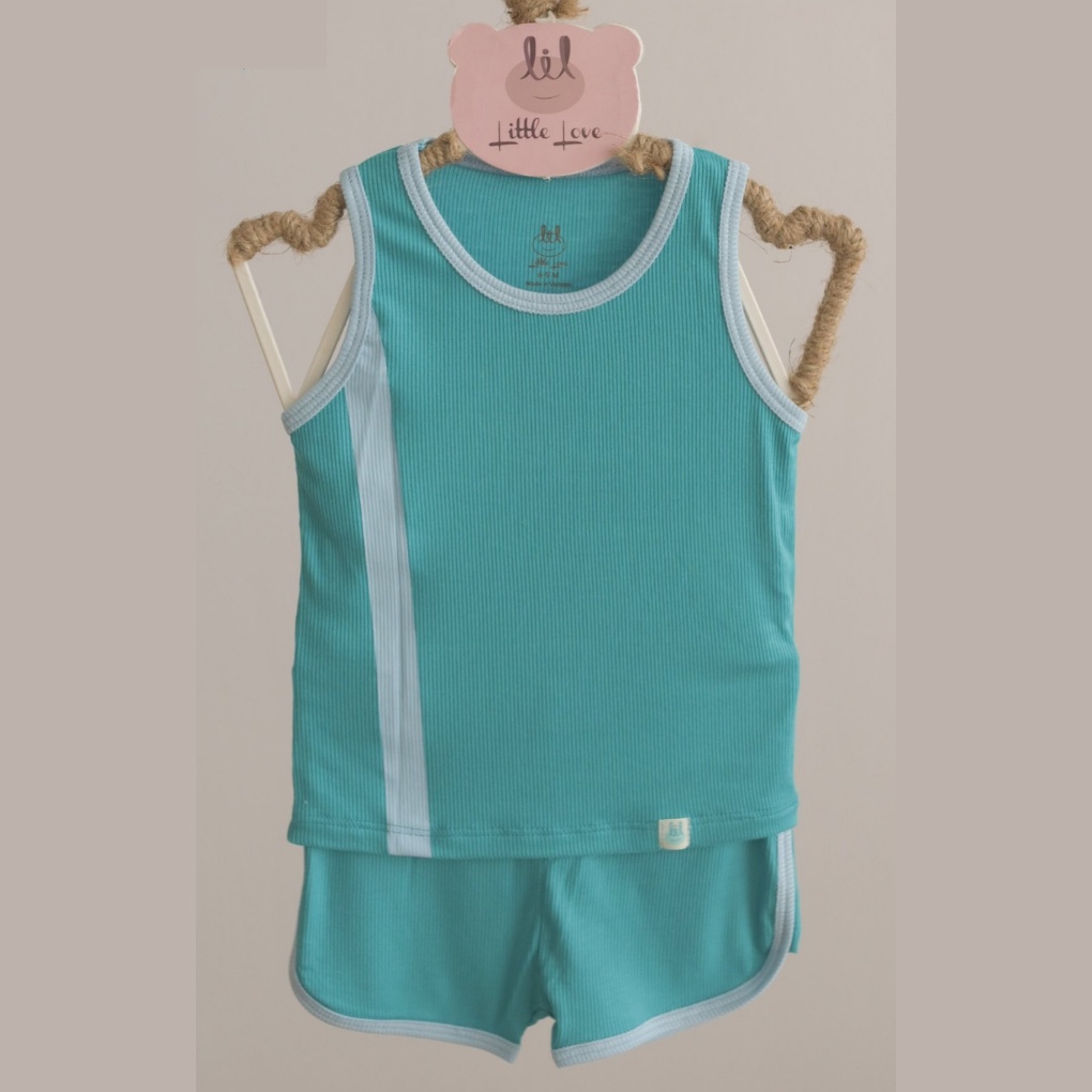 Bộ Quần Áo Ba Lỗ Litter Love Vải Tăm - LIL - Quần Áo Bé Trai (Size Từ 1 - 4 Tuổi)