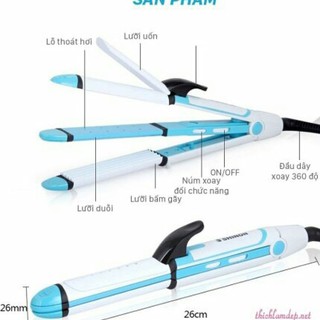 Máy Bấm Phồng, Uốn, Duỗi Tóc 3 Trong 1