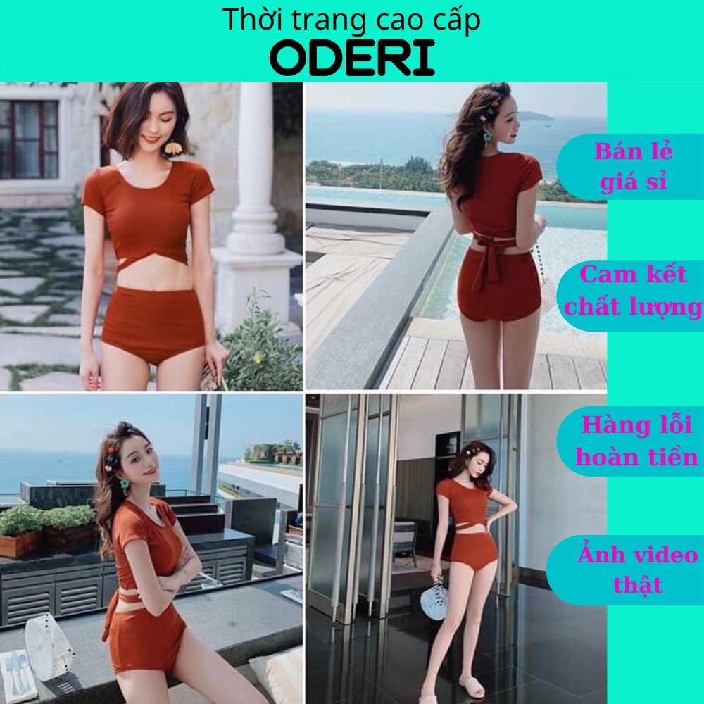 Bikini, Đồ Bơi Đi Biển Hai Mảnh Cam Hàn Quốc  ODERI HM-018