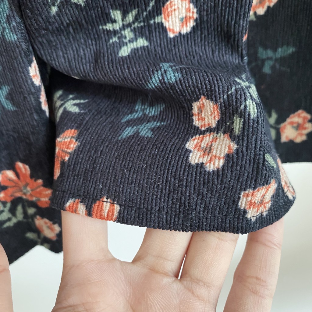 Chân Váy Dài Nữ Hoạ Tiết Hoa Hồng Xanh Đen Cạp Cao Chất Gân Tăm Ullzang | BigBuy360 - bigbuy360.vn