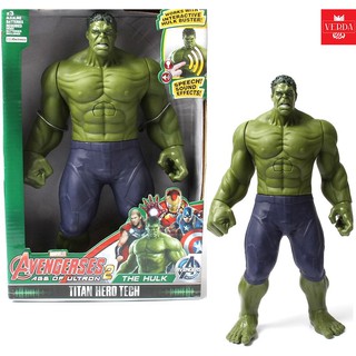 Mô hình Hulk khổng lồ âm thanh đèn led marvel figure đồ chơi cao 30cm avengers titan hero tech