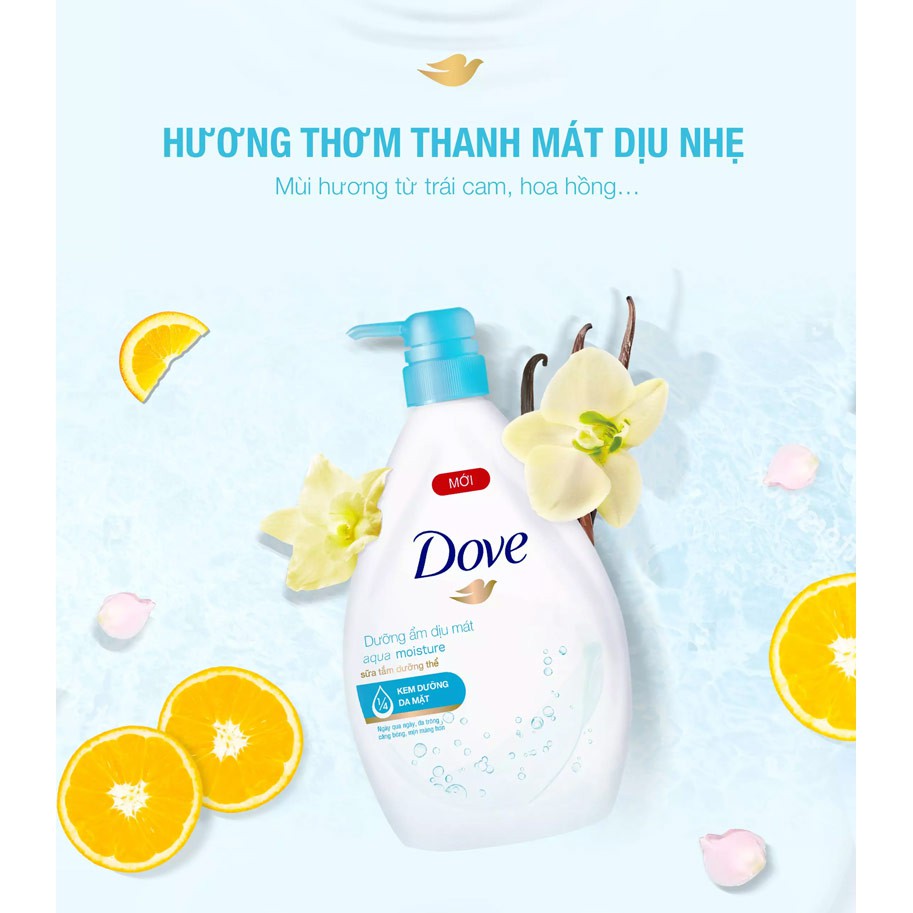 Sữa Tắm Dove Dưỡng Ẩm Dịu Mát 530g - Tặng ST Dove Tuơi mới 120g