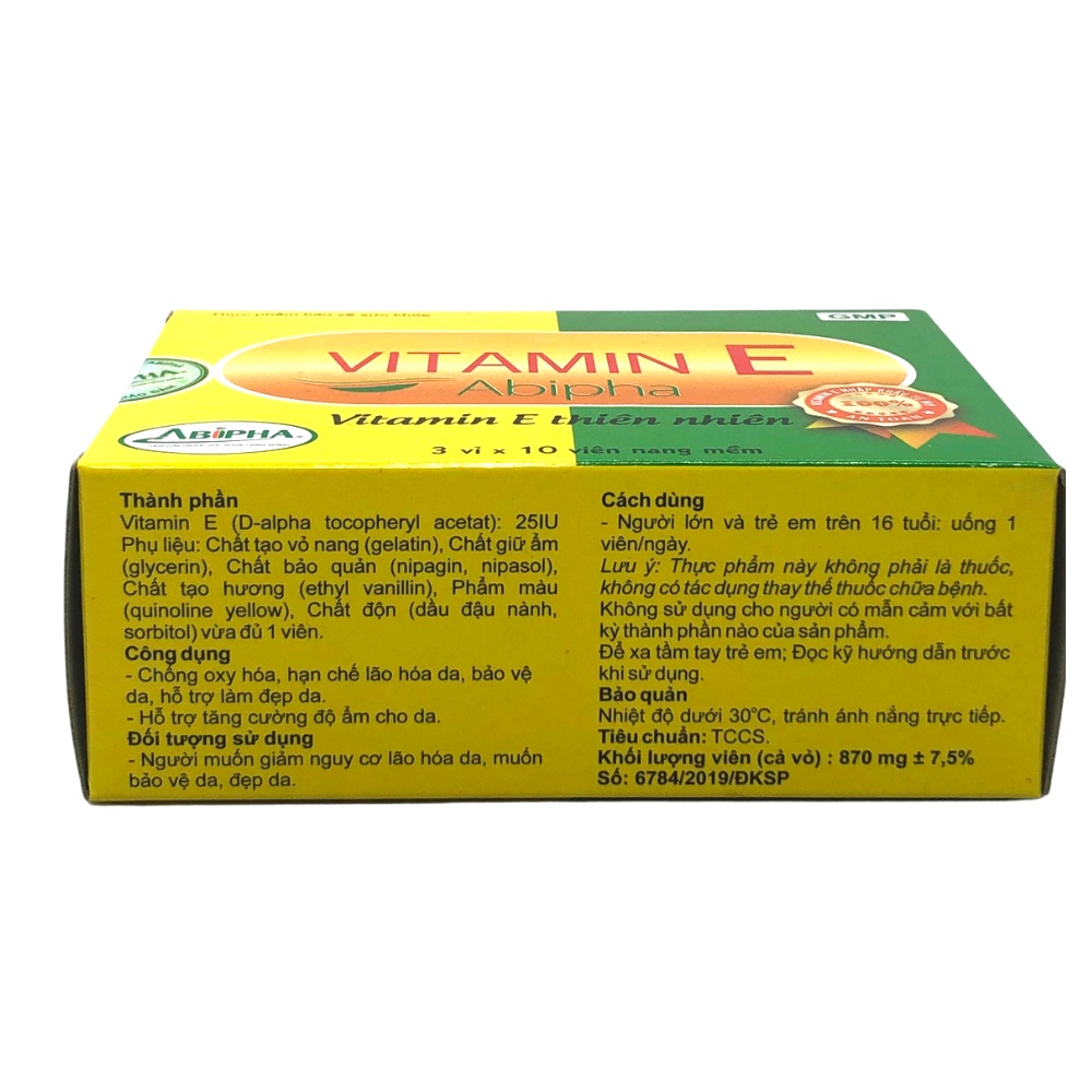 ✅ Vitamin E Abipha hộp 30 viên