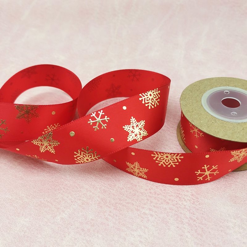 Cuộn Dây Ruy Băng Bằng Vải Satin Mạ Đồng 25mm (10 Yards) Dùng Gói Quà Giáng Sinh
