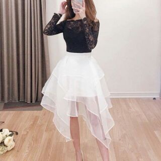 áo ren váy sheer xếp tầng