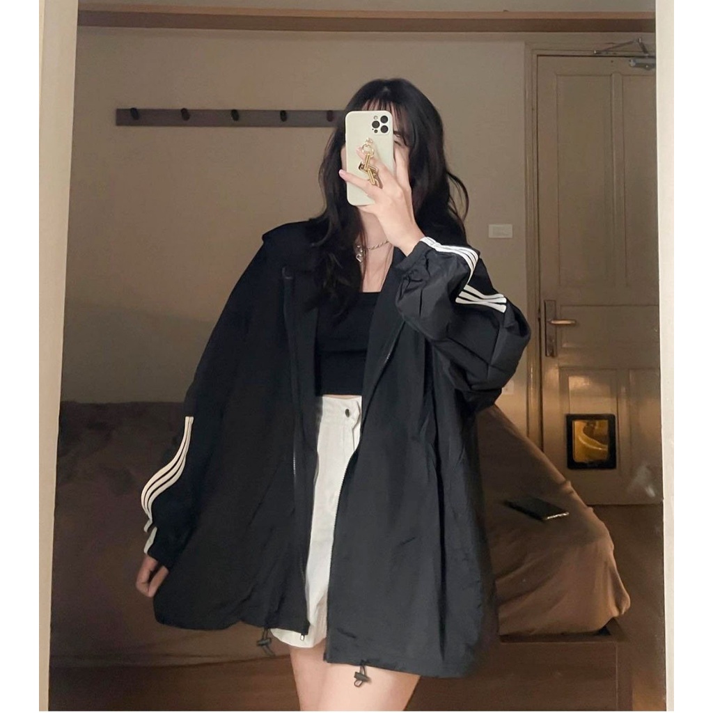 Áo Khoác Dù Form Rộng Unisex Phong Cách Thể Thao- kèm ảnh thật chụp tại shop