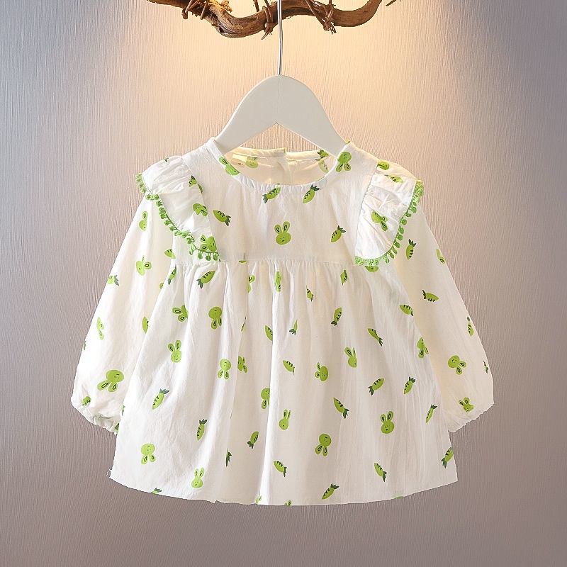 Áo Sơ Mi Hoa Dài Tay Phong Cách Hàn Quốc Cho Bé Gái