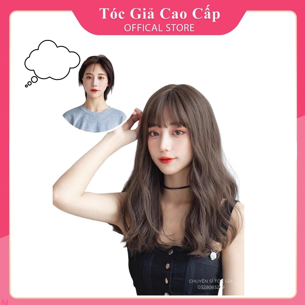 Tóc giả nữ Nguyên đầu xoăn 45cm kèm lưới tóc - hình thật tại shop, BHT0304