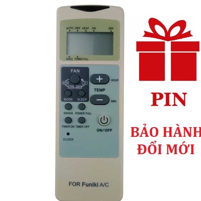 Điều Khiển Điều Hòa FUNIKI Kiểu Cũ - REMOTE MÁY LẠNH 2 CHIỀU FUNIKI CŨ BẢO HÀNH 1 ĐỔI 1