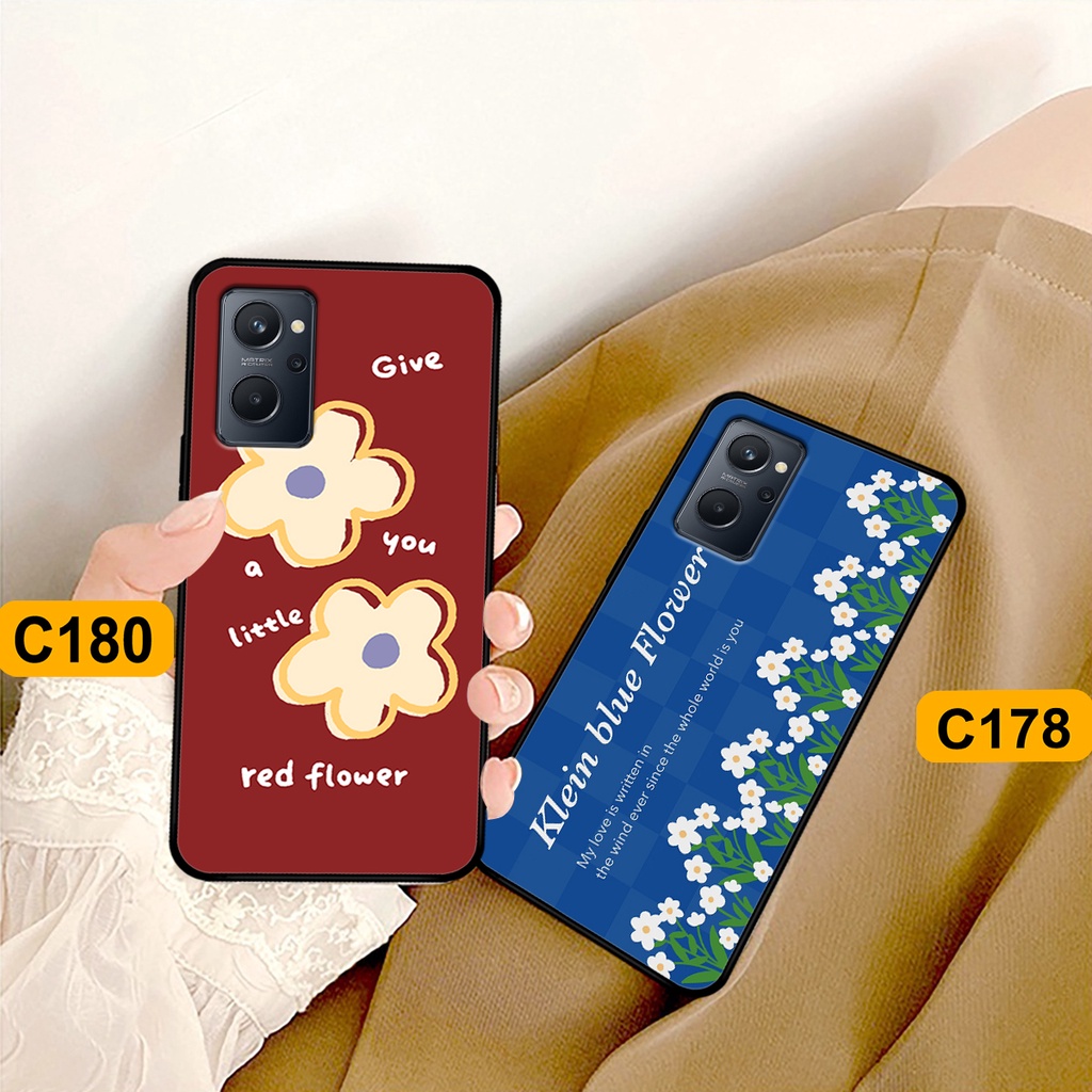 Ốp Realme 9i in hình hoa cỏ nhẹ nhàng,họa tiết caro xinh xắn.ốp lưng chống sốc