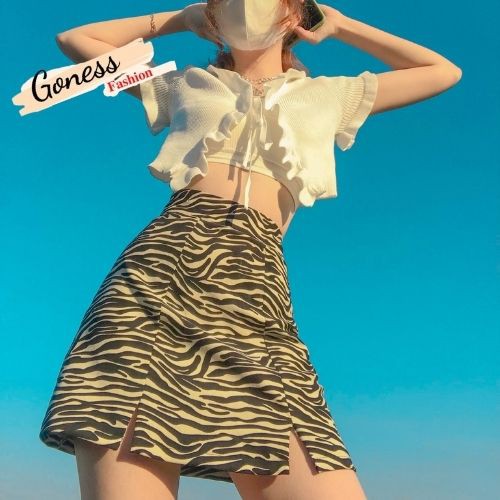 Chân váy dáng chữ a ngắn Goness hoạ tiết ngựa vằn đẹp thời trang sành điệu cho nữ A508 | BigBuy360 - bigbuy360.vn