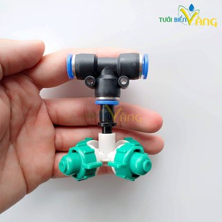 10 béc phun màu xanh phun sương 4 hướng tưới cây tưới lan, tuỳ lựa chọn kết nối